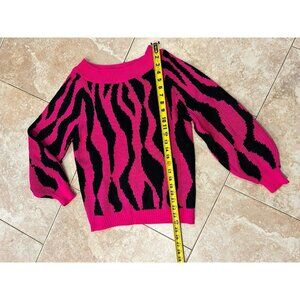 Women Off-Shoulder Animal Print Long Sleeve Sweater-Size Small No Tag